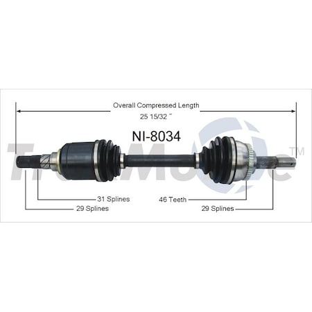 Surtrack Axle Cv Axle Shaft, Ni-8034 NI-8034